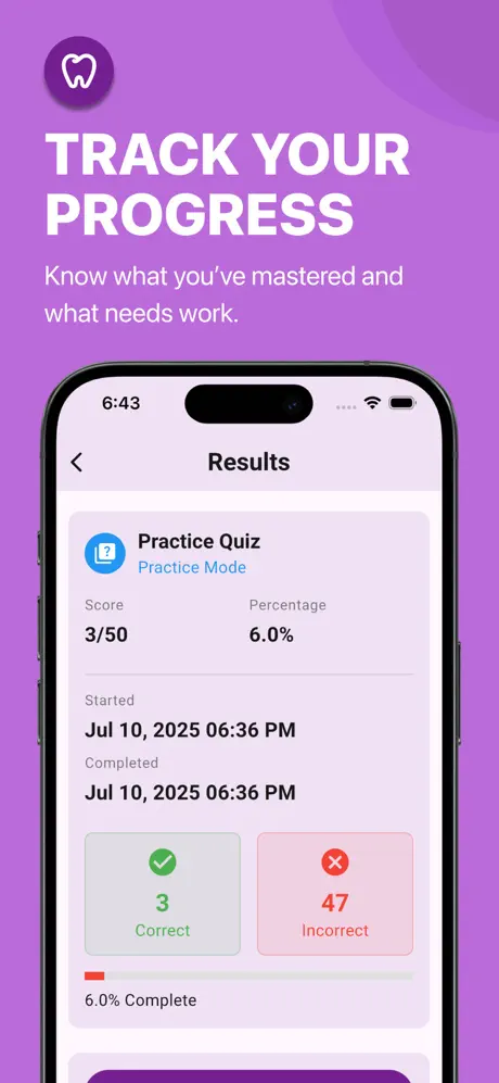 Dental Exam Prep - Detailed Results